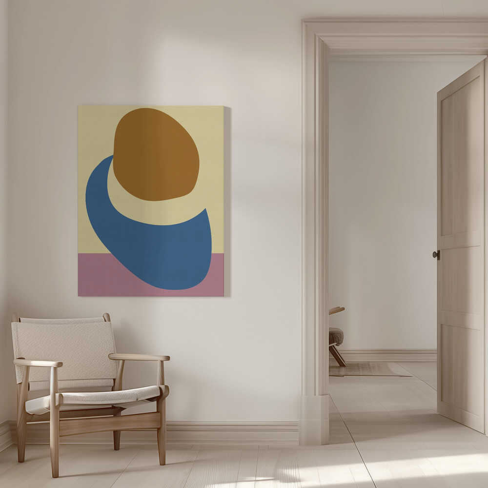 Balanced Stones in Blue , Butter Yellow and Terra | Canvas