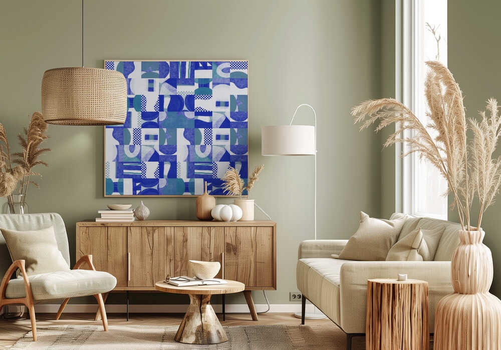 Mid Century Grid Pattern Six | Canvas