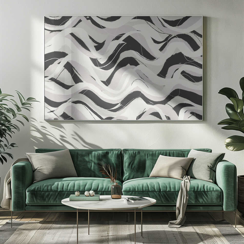 Monochrome Waves | Canvas