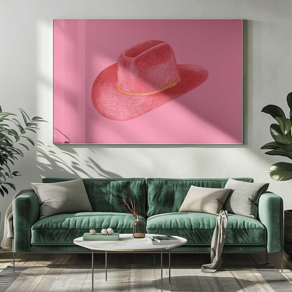 Red Stetson On Pink | Canvas