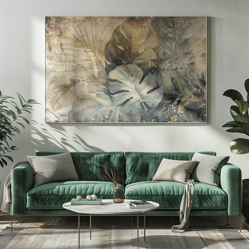 Jungle Leaves Art Illustration Wallart 31 | Canvas