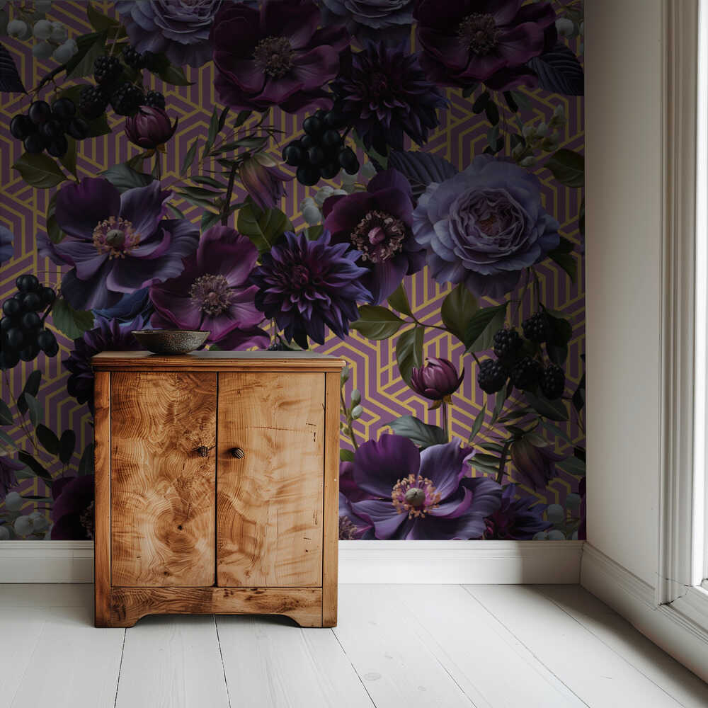 Gothic _Gold Purple | Tapete