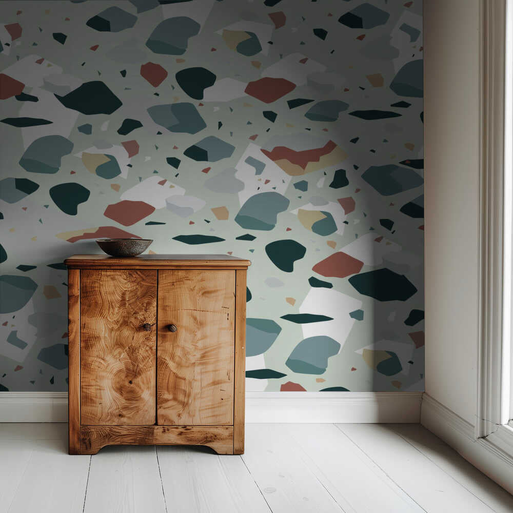 Terrazzo vert clair | Papier peint