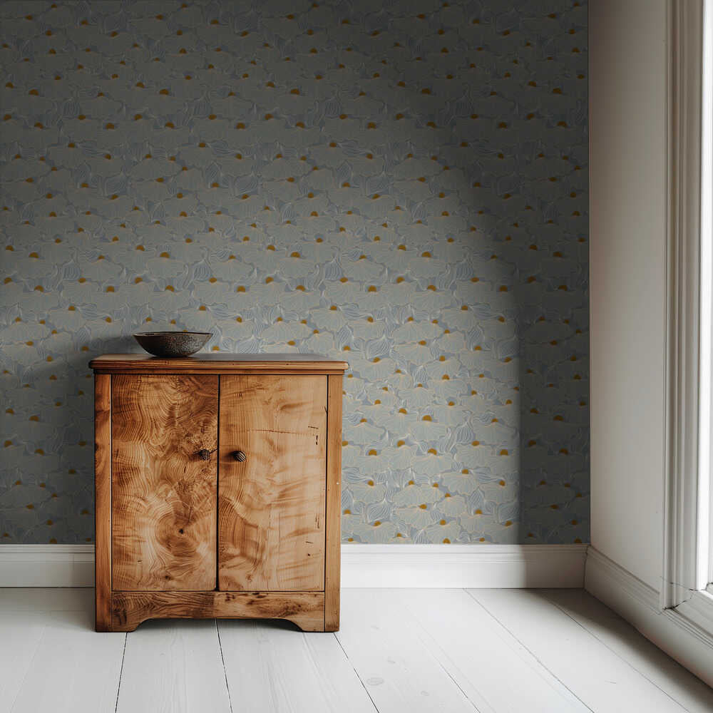 Essentiels apaisants | Motif brumeux de prairie naturelle | Papier peint