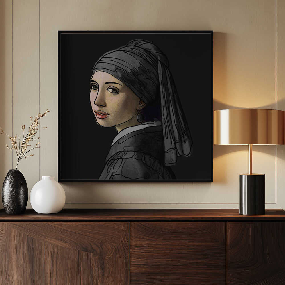 La Jeune Fille à la perle : Édition Gribouillée | Affiche