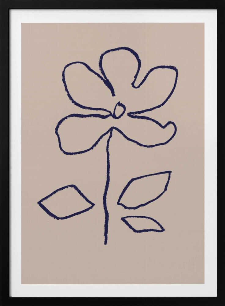 Oil Pastel Flower Blue | Poster