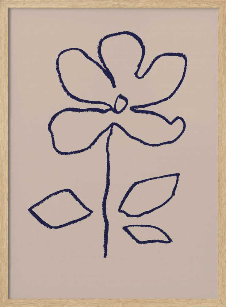 Oil Pastel Flower Blue | Poster