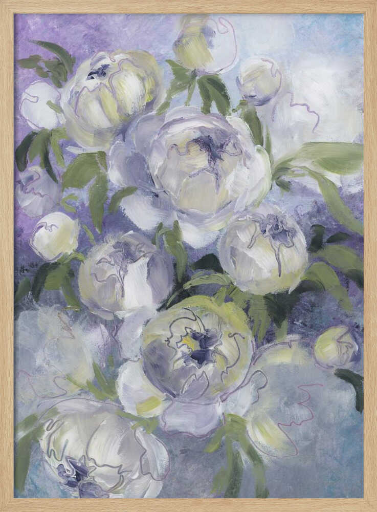 Fleurs picturales tristes dans les tons violets | Affiche