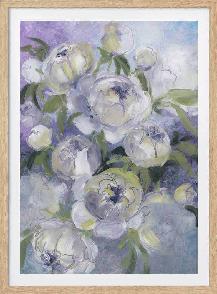 Fleurs picturales tristes dans les tons violets | Affiche