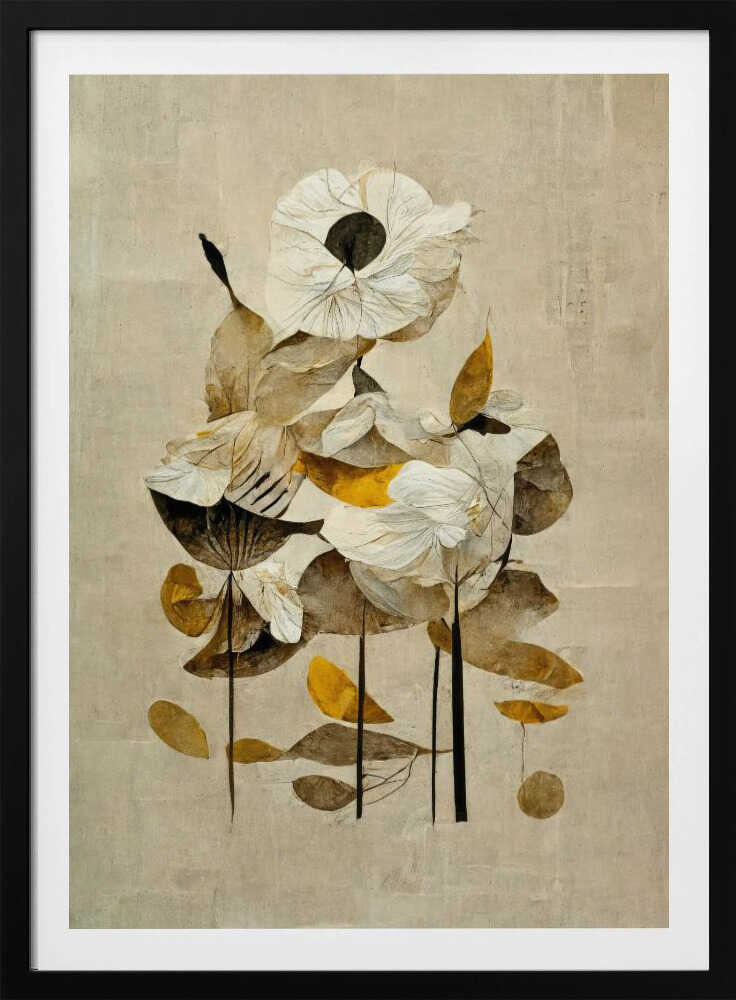 Pétales et feuilles | Affiche