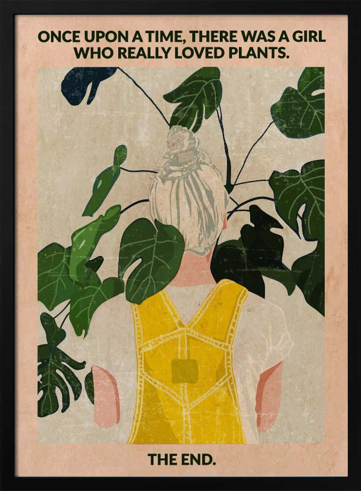 Plant Girl (gris : vintage) | Affiche