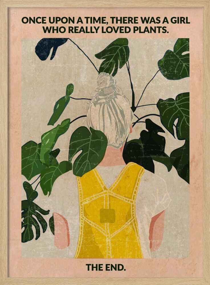 Plant Girl (gris : vintage) | Affiche