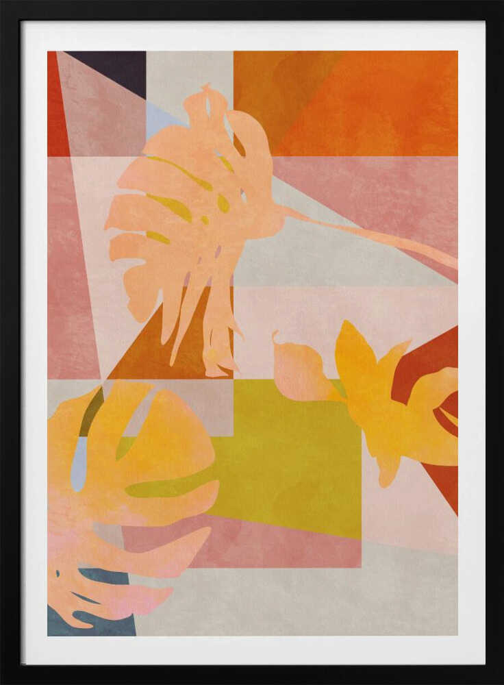 Feuilles géométriques Bauhaus organiques | Affiche