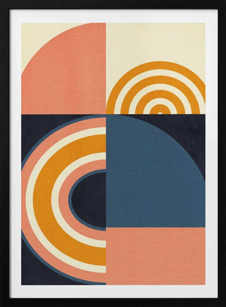 Rainbow Plus Shapes  Blue Mustard9 | Poster