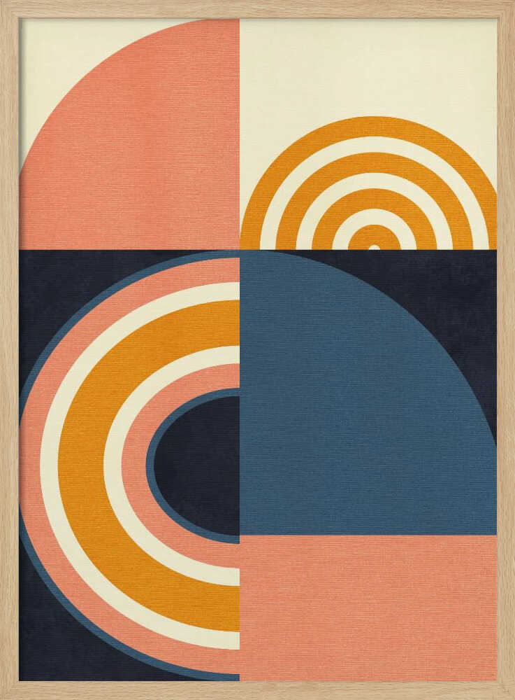 Rainbow Plus Shapes  Blue Mustard9 | Poster