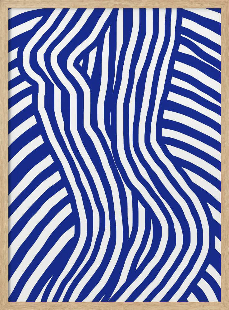 Nu rayé bleu et blanc | Affiche