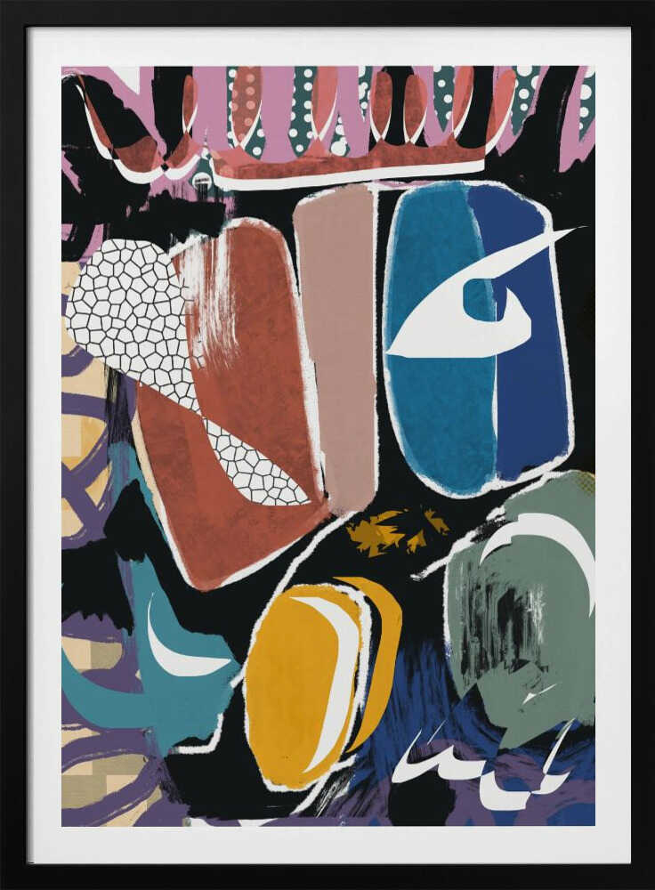 Affiche abstraite « Galets ludiques »