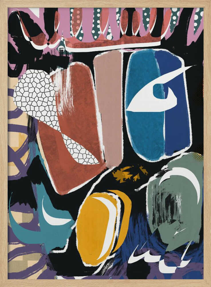 Affiche abstraite « Galets ludiques »