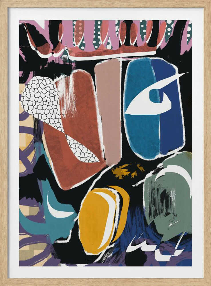 Affiche abstraite « Galets ludiques »