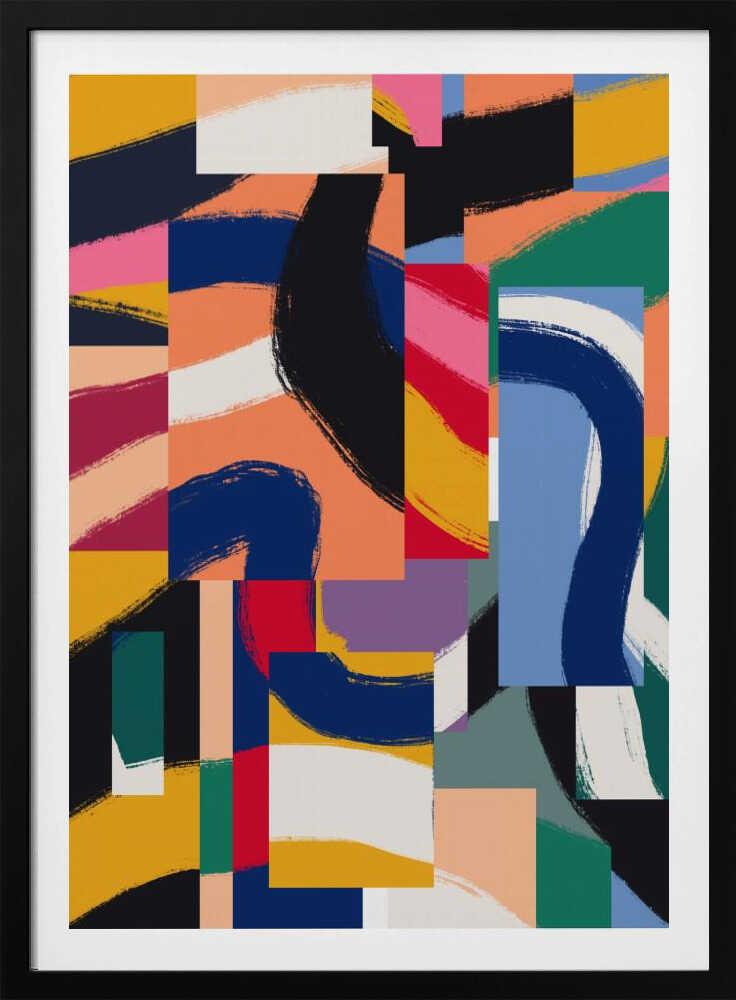 Formes aux coups de pinceau dynamiques | Affiche