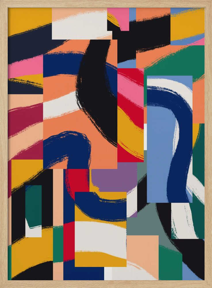 Formes aux coups de pinceau dynamiques | Affiche