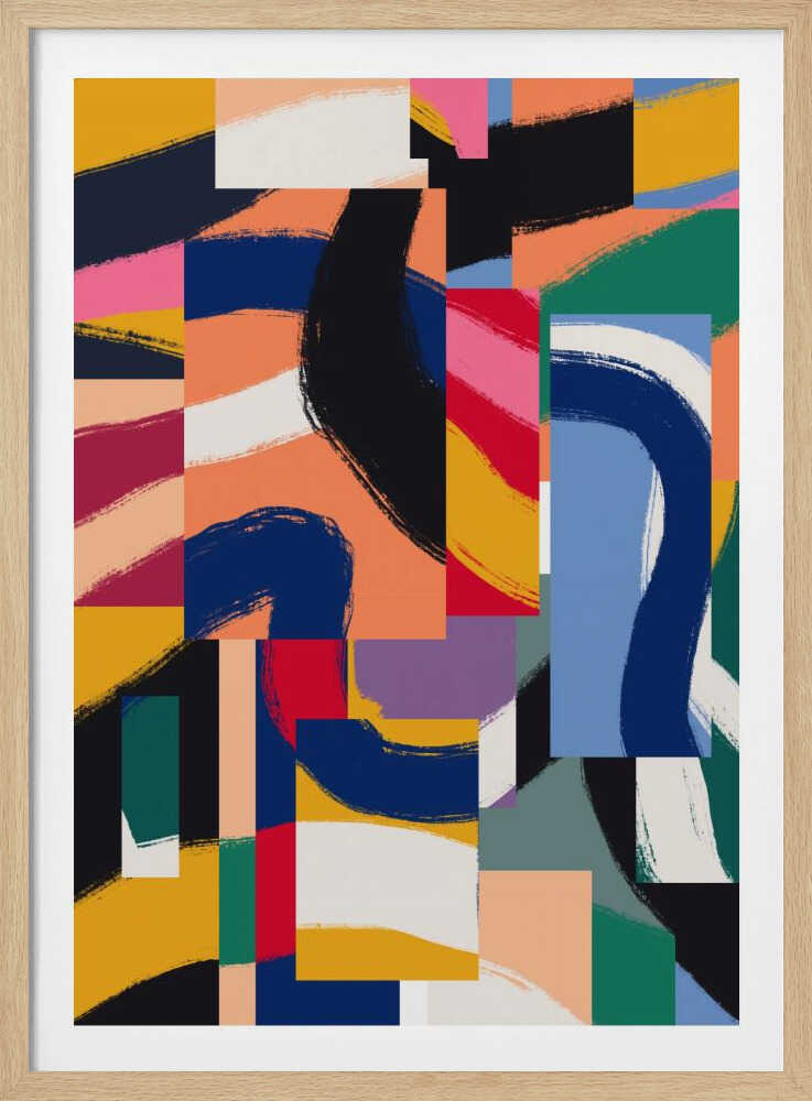 Formes aux coups de pinceau dynamiques | Affiche