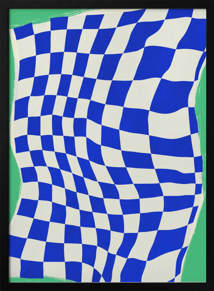 Blaues Schachbrettmuster | Poster