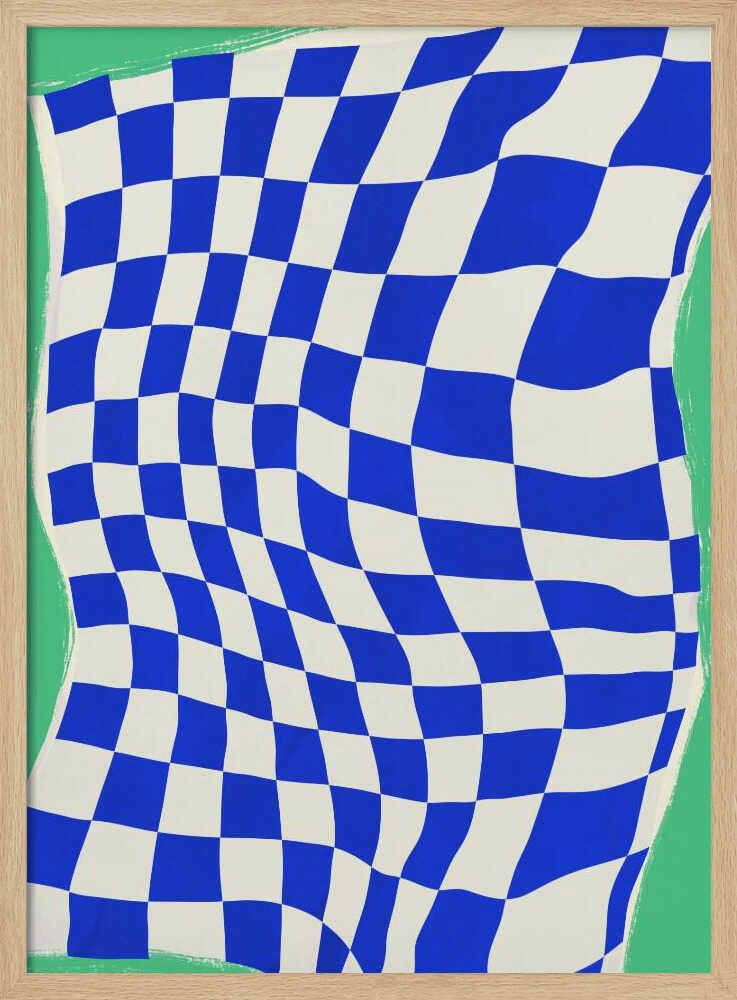 Blaues Schachbrettmuster | Poster