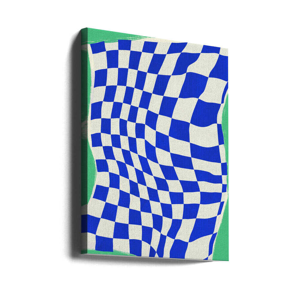 Blaues Schachbrettmuster | Canvas