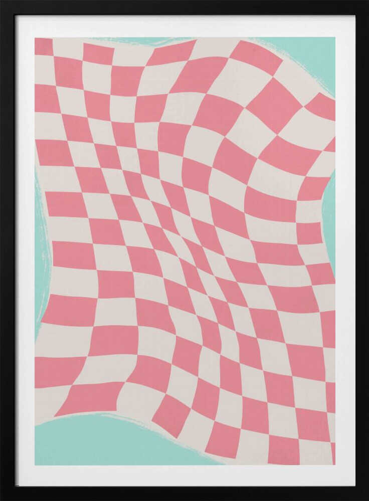 Vague à carreaux ondulée | Affiche