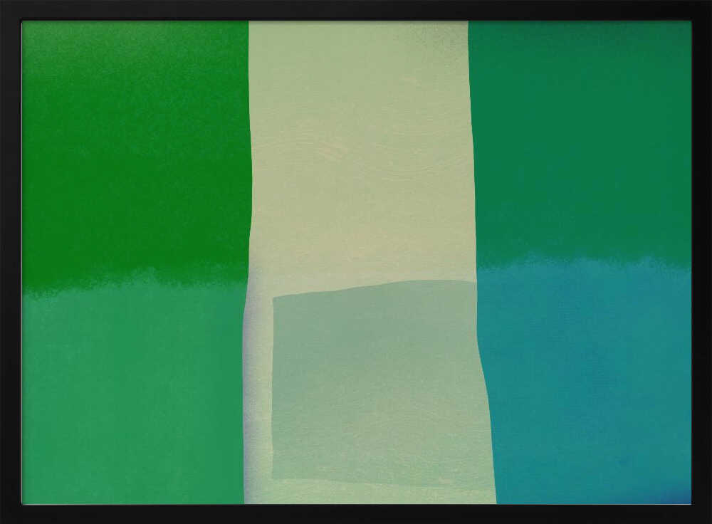 Minimalist Composition With Vibrant Green And Blue Hues | Poster