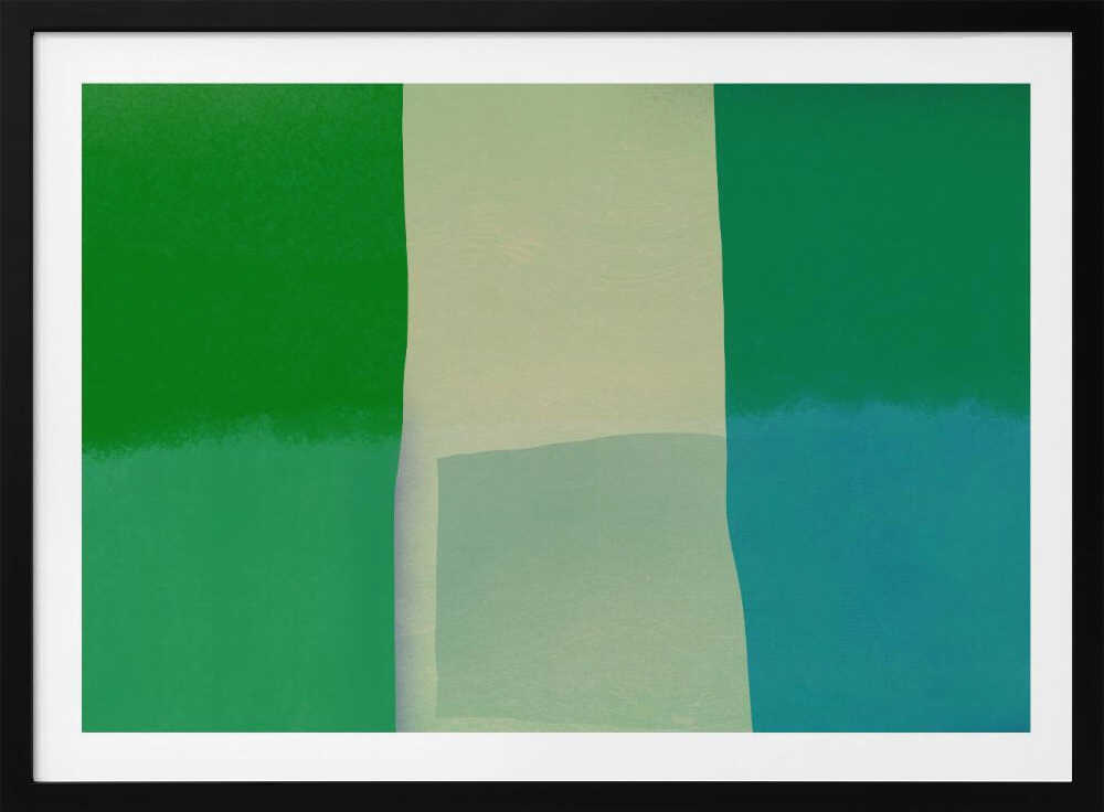 Minimalist Composition With Vibrant Green And Blue Hues | Poster