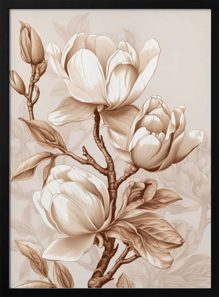 Beige Blumen 2 | Poster