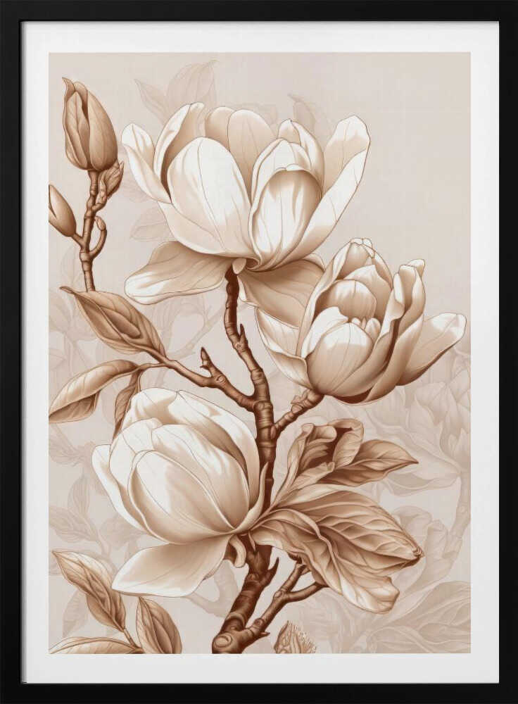 Beige Blumen 2 | Poster