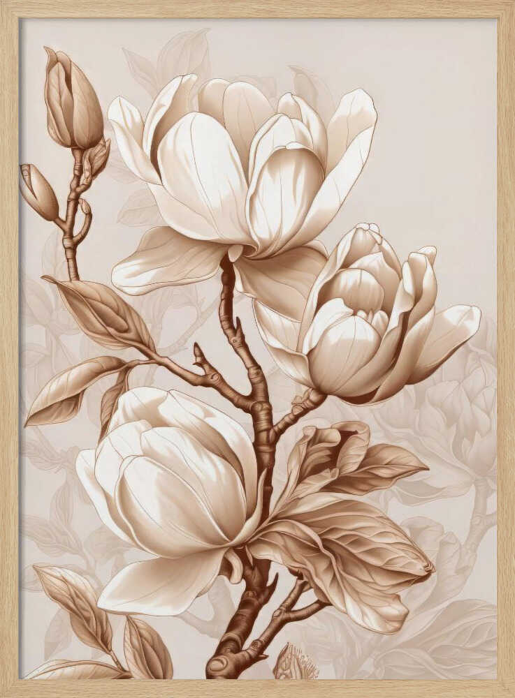 Beige Blumen 2 | Poster