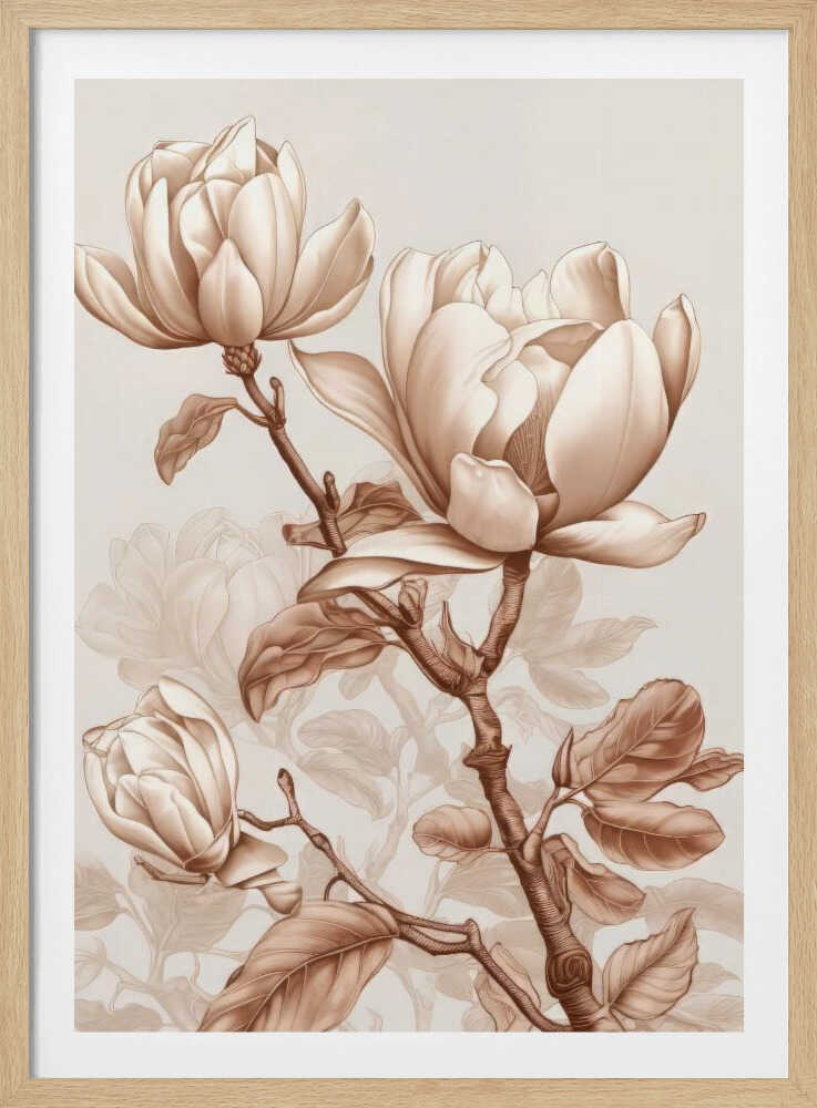Beige Flowers 3 | Poster
