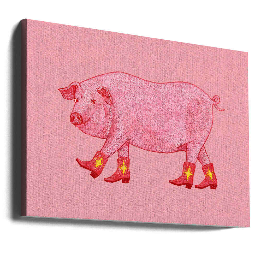 Marjorie the Cowgirl Pig | Canvas