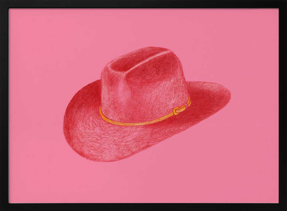Stetson rouge sur fond rose | Affiche