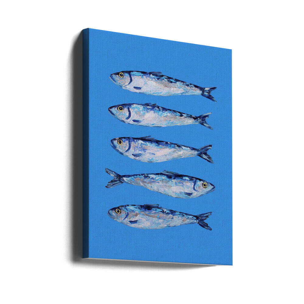 Sardines sur fond bleu | Toile