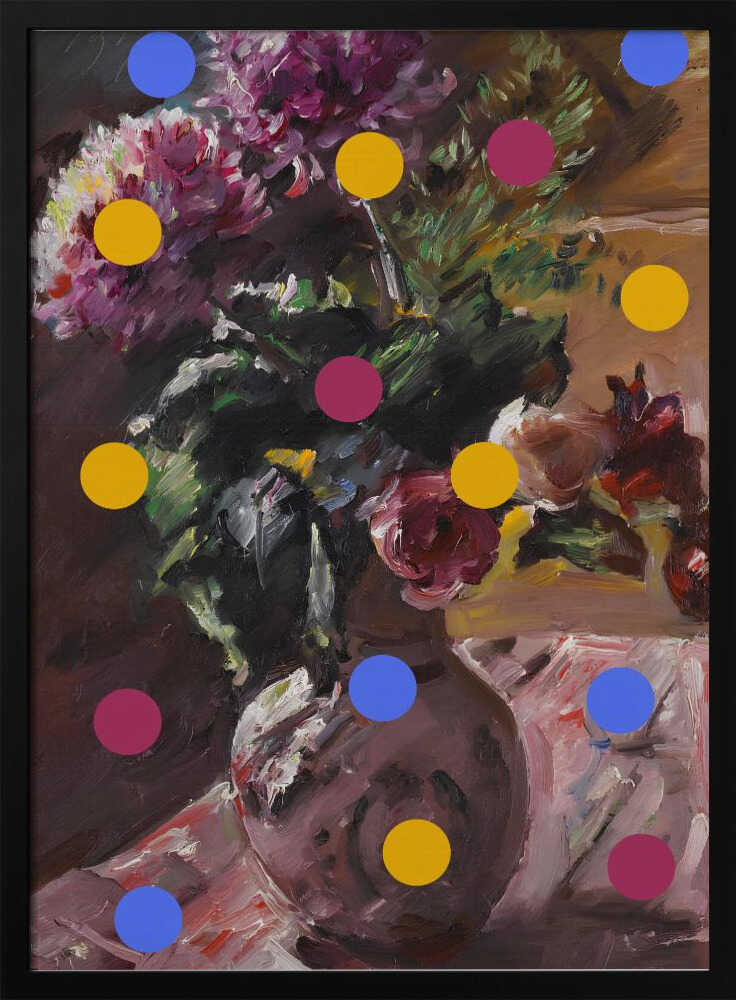 Classic Vase of Flowers And Dots | Poster