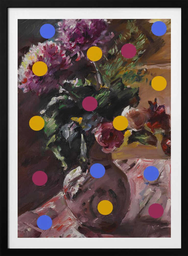 Classic Vase of Flowers And Dots | Poster