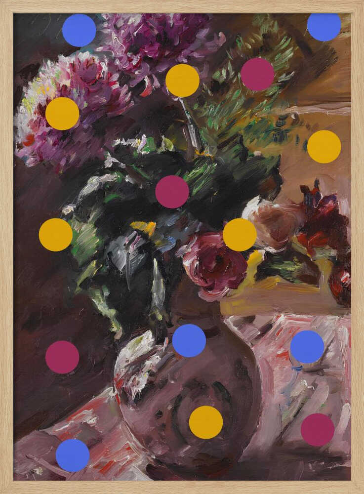 Classic Vase of Flowers And Dots | Poster