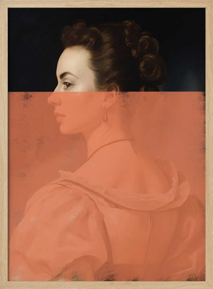 Verändertes Porträt einer Frau in Orange – Moderne Kunst | Poster