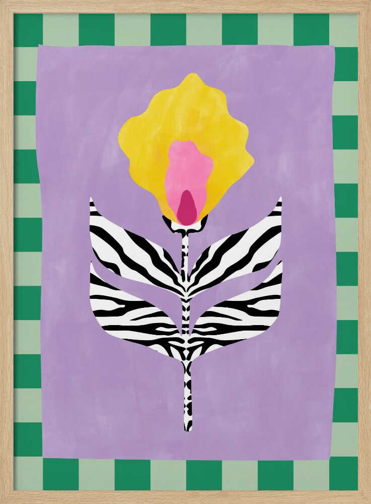 Fleur à feuilles zébrées | Affiche