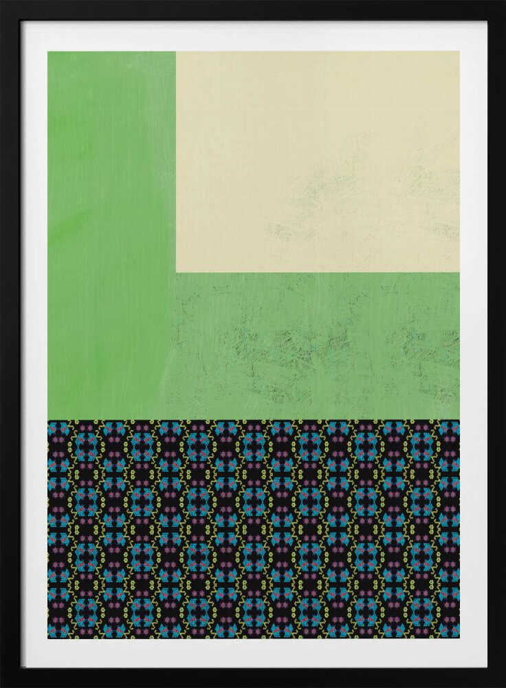 Collage aus Pastellgrün und Nyonya-Muster | Poster