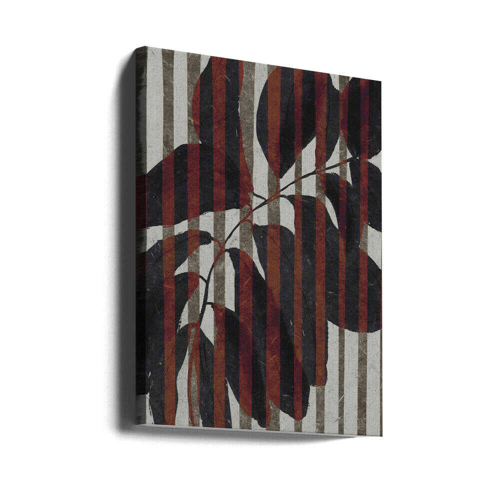 Gestreiftes botanisches Muster | Canvas