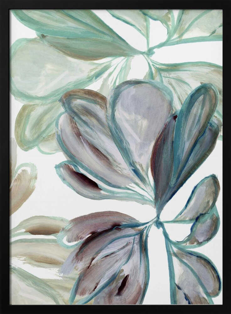 Aqua Floral 1 | Poster
