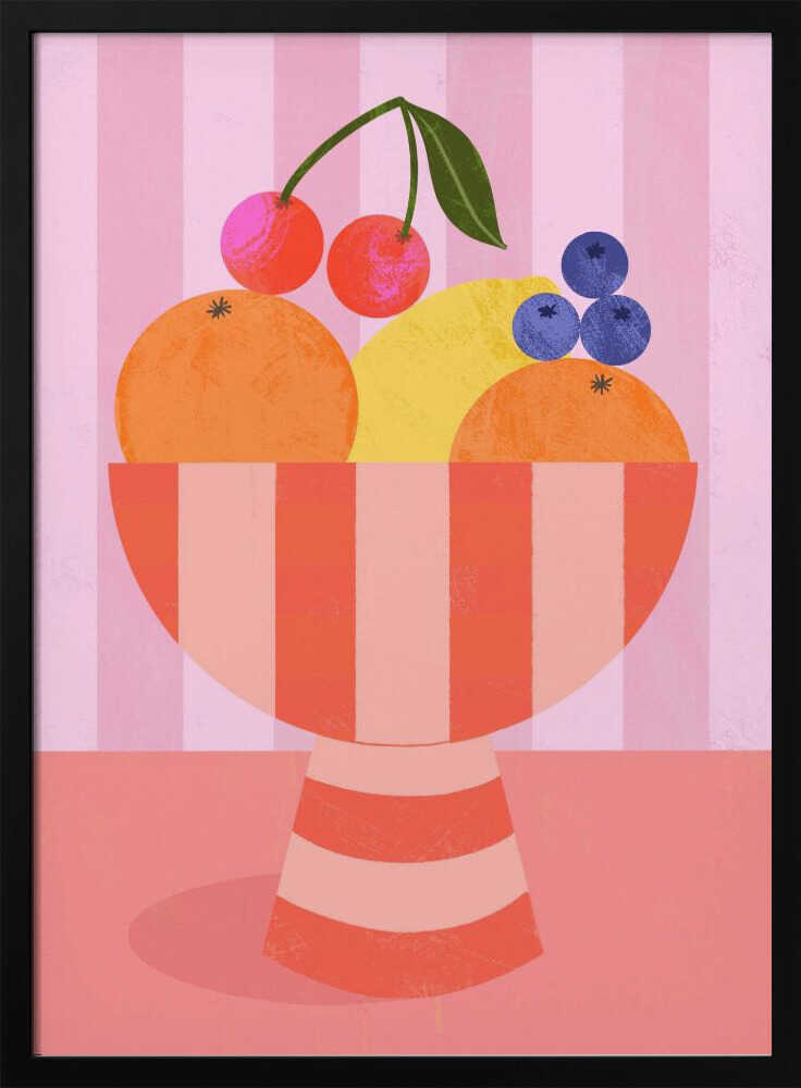 Obst in gestreifter Schale | Poster