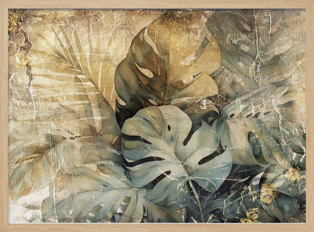 Jungle Leaves Art Illustration Wallart 31 | Poster