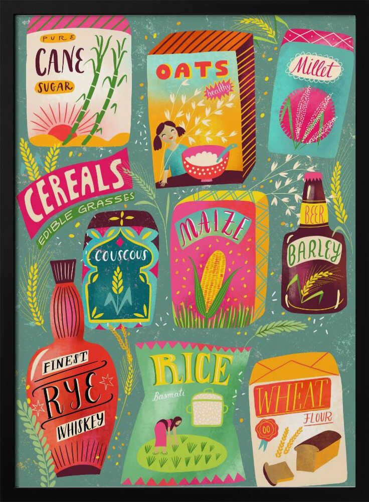 Bunte Frühstücksflocken-Tabelle | Poster